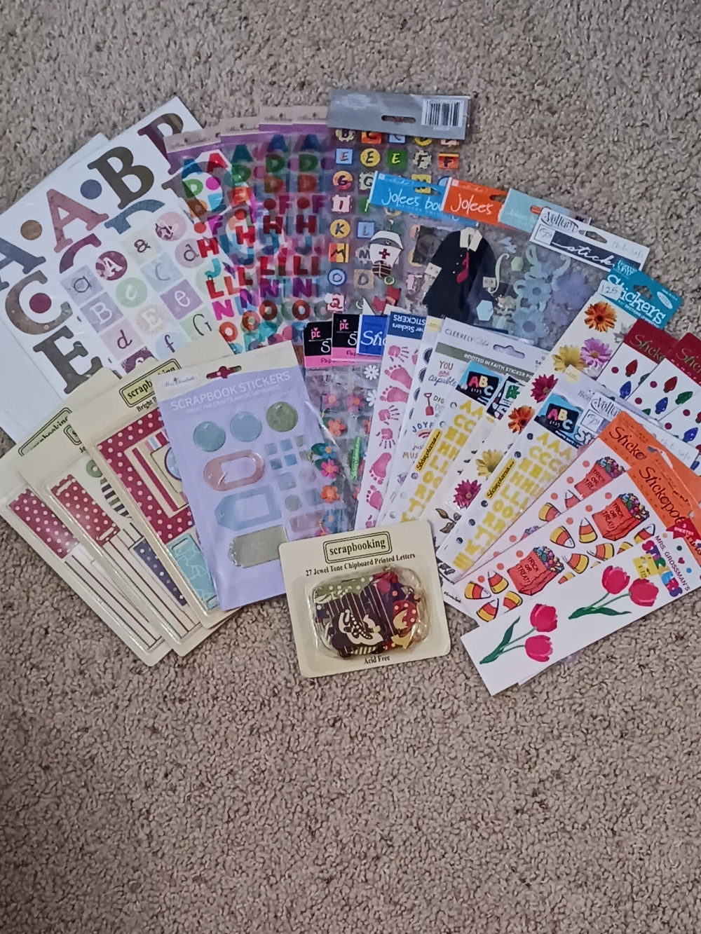 Assorted Sticker and Scrapbook Sticker Pack - Multi-Color Craft Set - Picture 2 of 6
